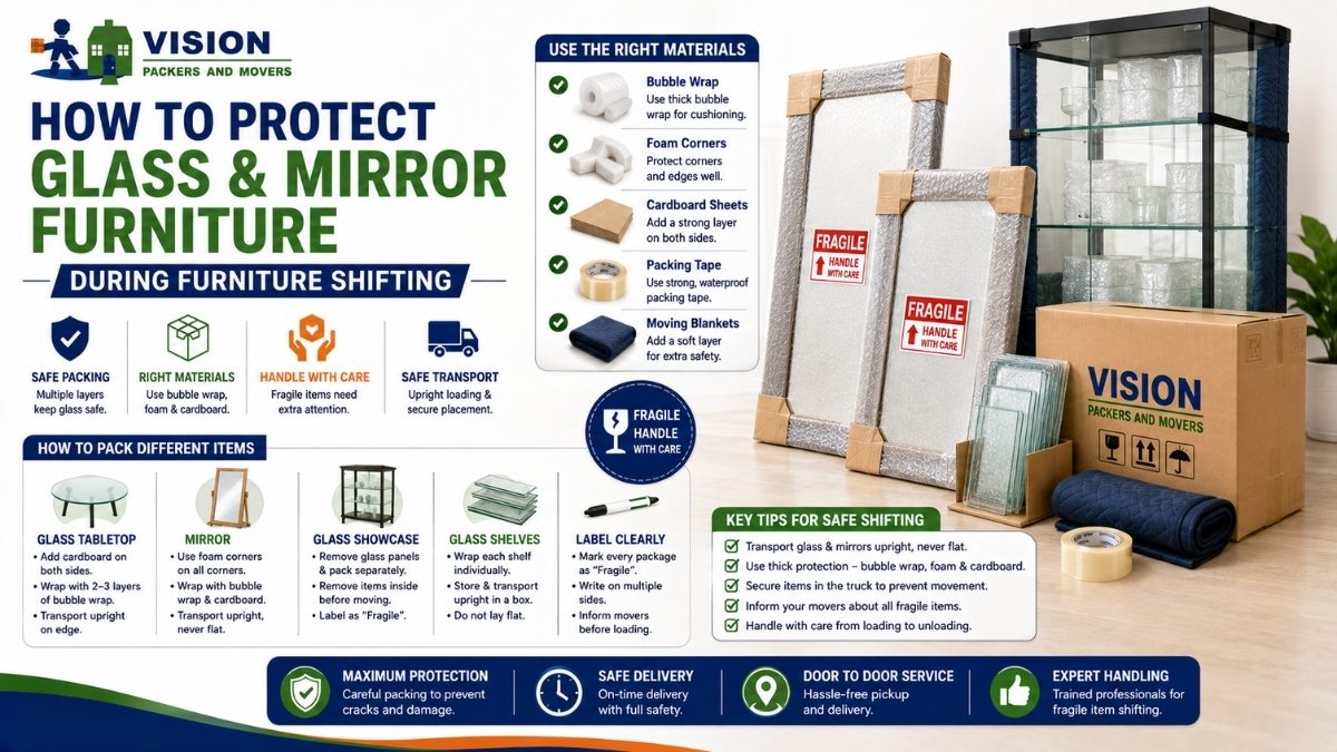 How to Protect Glass and Mirror Furniture During Furniture Shifting