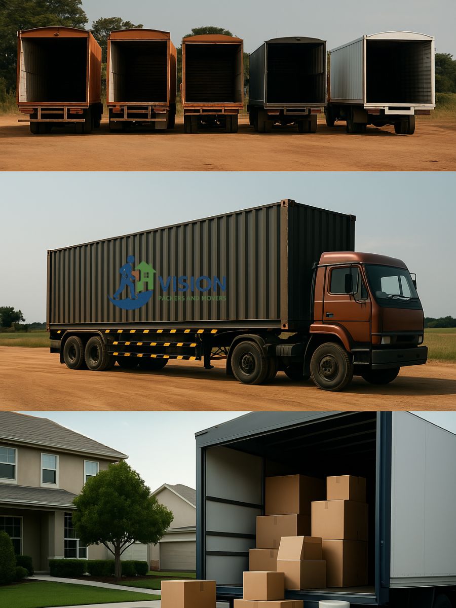 Goods transport truck by Vision Packers and Movers