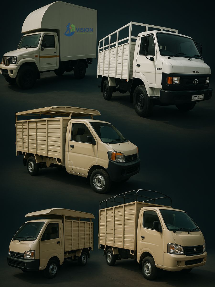 Mini truck ready for local shifting by Vision Packers and Movers